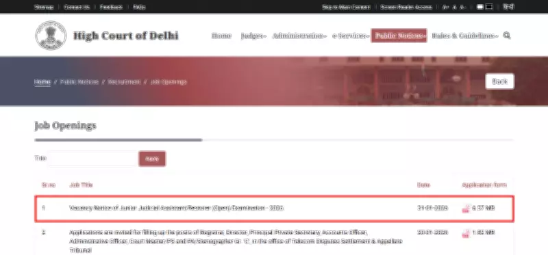 Delhi High Court Announces 152 Junior Judicial Assistant Vacancies for 2026
