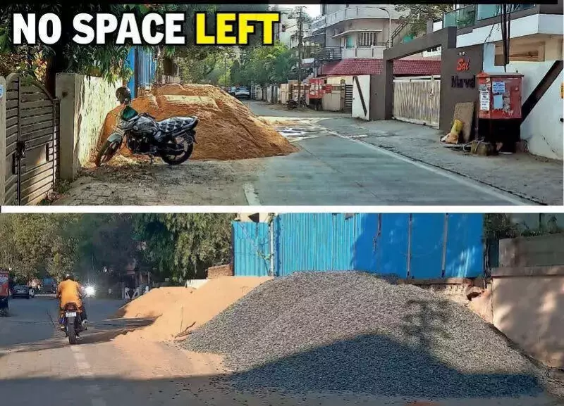 Deo Nagar Lanes Choked by Construction Debris, Nagpur Residents Demand Action