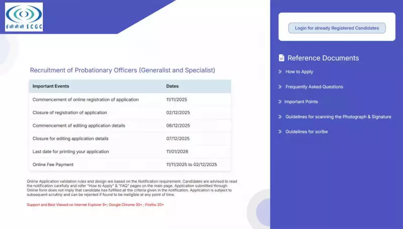 ECGC PO Admit Card 2025-26 Released: Download Hall Ticket for Jan 11 Exam
