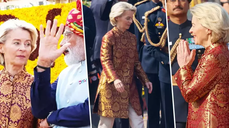 EU Chief Ursula von der Leyen's Bandhgala Fashion Statement at Republic Day Parade