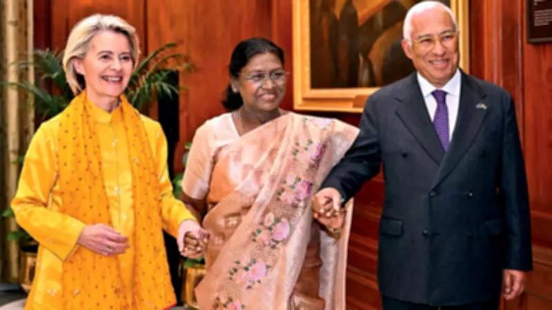 EU Chief Von der Leyen Showcases Indian Bandhani & Mashru at Presidential Banquet