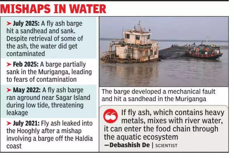 Fly Ash-Laden Bangladeshi Barge Sinks Near Ghoramara Island, Sparks Environmental Fears