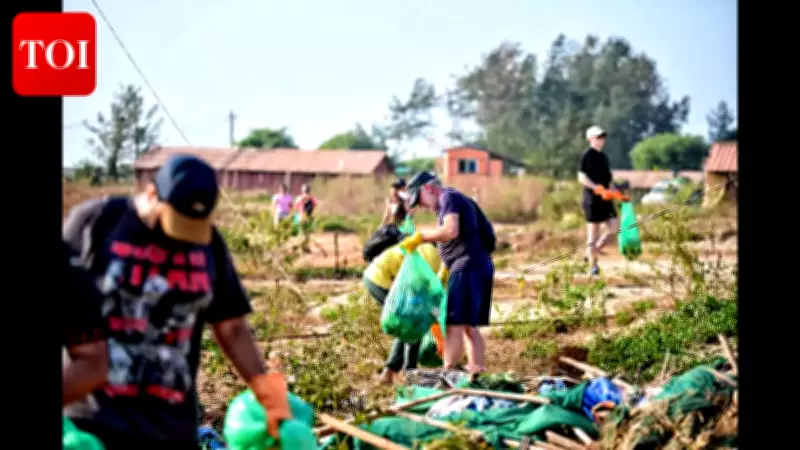 Foreign Tourists & Locals Unite for Republic Day Beach Cleanup at Goa's Morjim