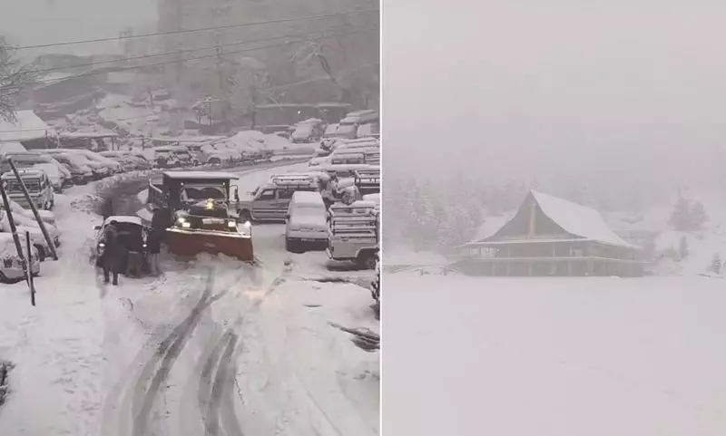 Fresh Snowfall in Himachal's High Hills Brings Joy, Disrupts Traffic in Lahaul-Spiti & Kullu