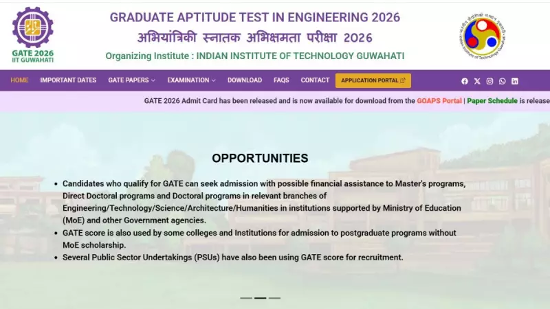 GATE 2026 Hall Ticket Released: Download Steps from Official IIT Guwahati Portal