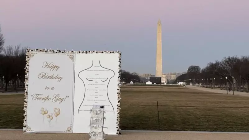 Giant Trump-Epstein Birthday Card Installation Sparks Controversy on National Mall