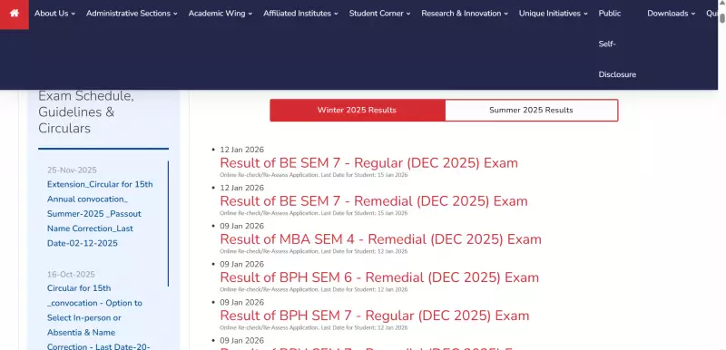 GTU Winter 2025 Results Announced: Check BE, MBA, BPH Scores Online
