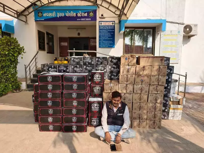 Gujarat Police Seize Rs 62.69 Lakh Liquor Consignment in Navsari Raid