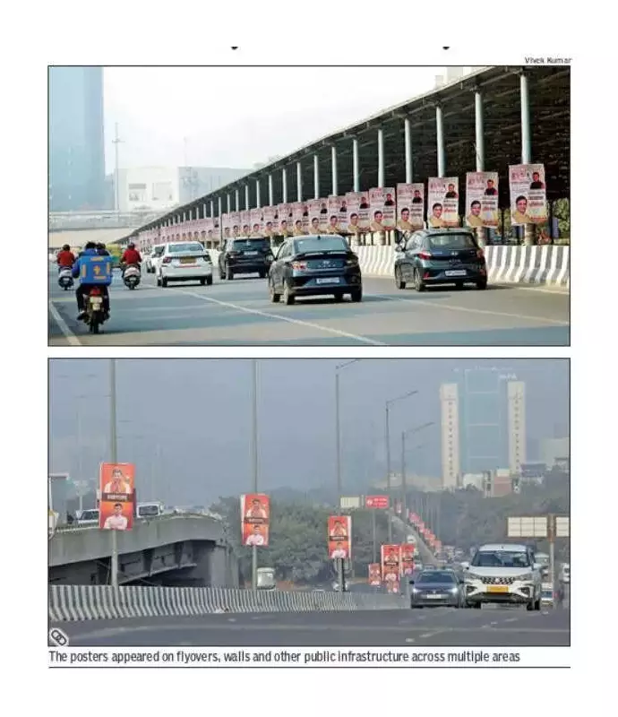 Gurgaon Faces Widespread Defacement as BJP Posters Welcome Leaders