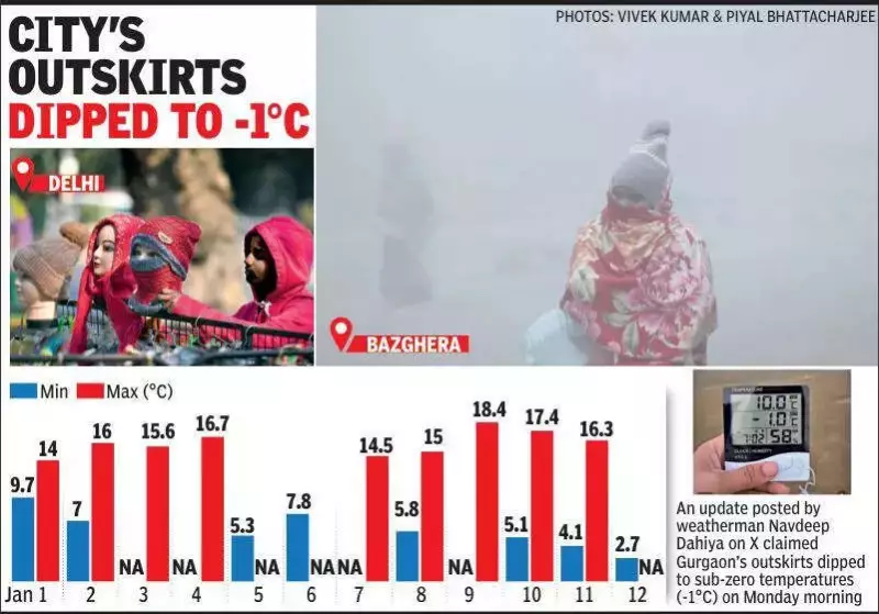 Gurgaon Records Season's Coldest Morning at 2.7°C, Frost Covers City