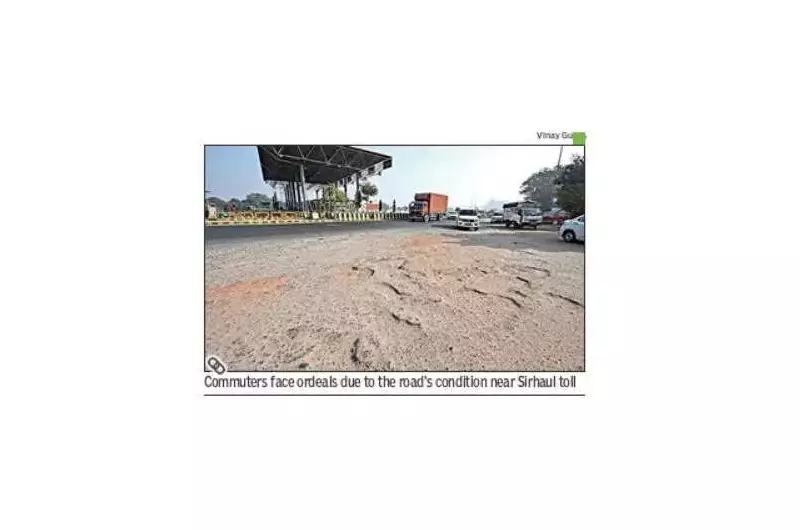 Gurgaon's Udyog Vihar Access Road Chaos: Damaged Surface, Spillover Queues Plague Commuters