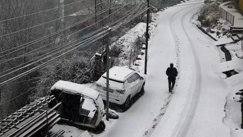 Heavy Snowfall Blankets Kashmir Valley After Dry Spell, Disrupting Normal Life