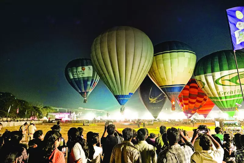 Hyderabad's Skyline Blooms with Color at First International Hot Air Balloon Festival
