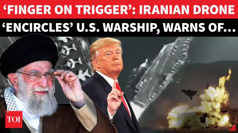 Iran's IRGC Threatens US Carrier With Drone Strike Video, Claims 'Finger On The Trigger'