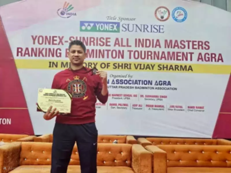 Jaipur Shuttlers Vikkas Sharma & TS Bisht Shine at Yonex-Sunrise All India Masters Badminton 2026