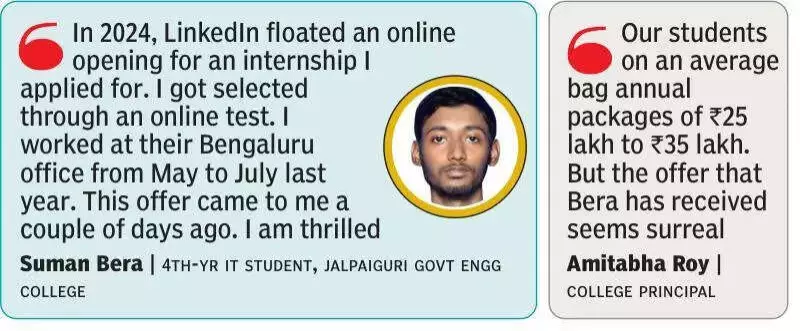 Jalpaiguri Student Lands Rs 1 Crore LinkedIn Offer, Makes College History