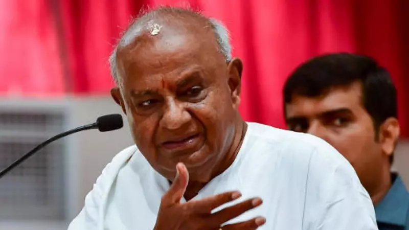 JD(S) Revival Convention Held in Hassan: Devegowda Addresses Media After Temple Visit