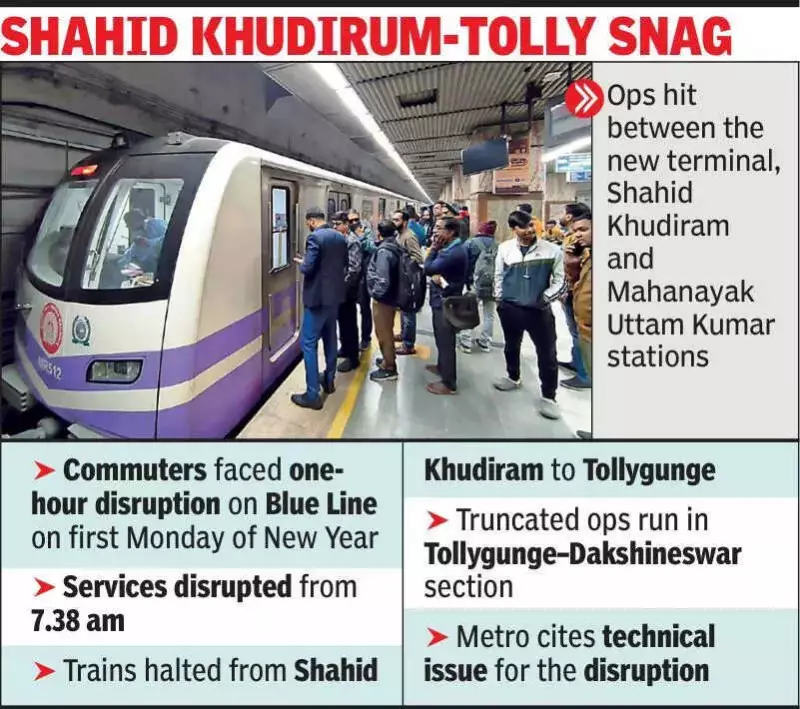 Kolkata Metro Hit by Hour-Long Snag on New Year's First Monday, Commuters Face Chaos
