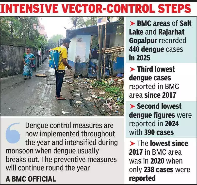 Kolkata's BMC Area Sees Major Drop in Dengue Cases: 440 in 2025, Third-Lowest Since 2017