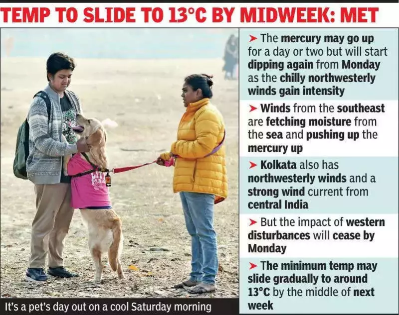 Kolkata's Chill Eases Briefly: Minimum Temperature Touches 14.2°C, Normal Mark