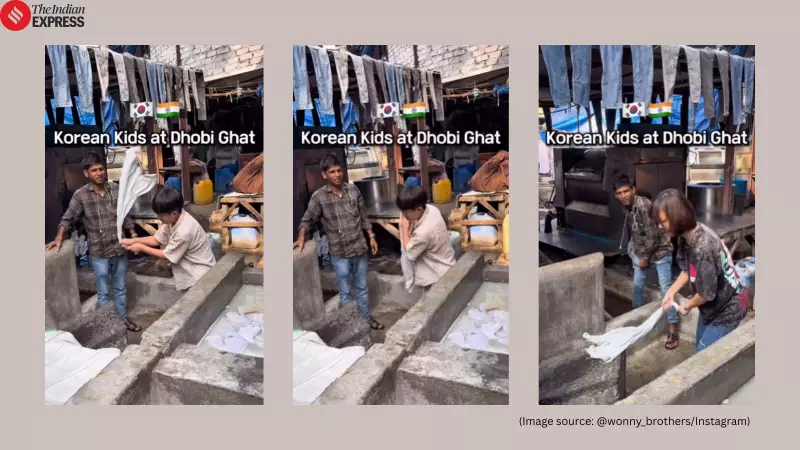 Korean Family's Mumbai Dhobi Ghat Visit Teaches Kids Dignity of Labor