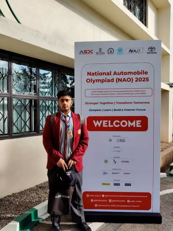 Laksh Shines at National Automobile Olympiad, Showcasing Young Engineering Talent