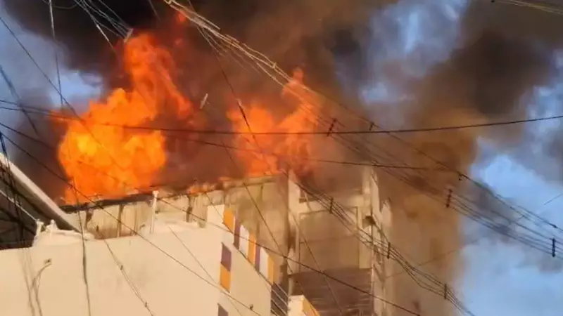 Major Fire Engulfs Coimbatore Auto Parts Shop, Rapid Spread Feared