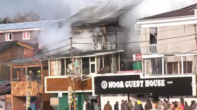 Major Fire Erupts at Srinagar Guest House, No Casualties Reported