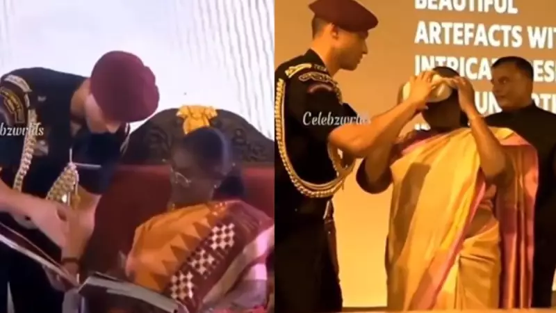 Major Rishabh Singh Sambyal Wins Hearts as President Murmu's Aide