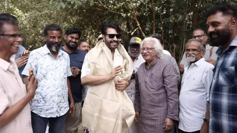 Mammootty Honored with Padma Bhushan on 'Padayaatra' Sets by Adoor Gopalakrishnan