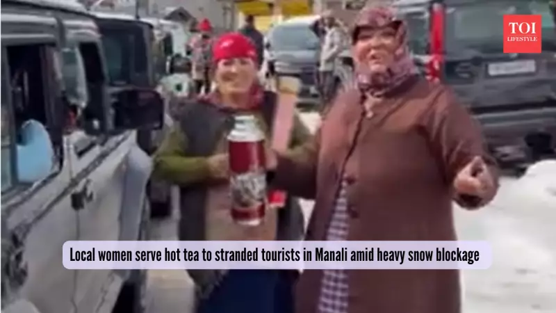 Manali Snow Chaos: Locals Serve Hot Tea to Stranded Tourists Amid 30-Hour Blizzard