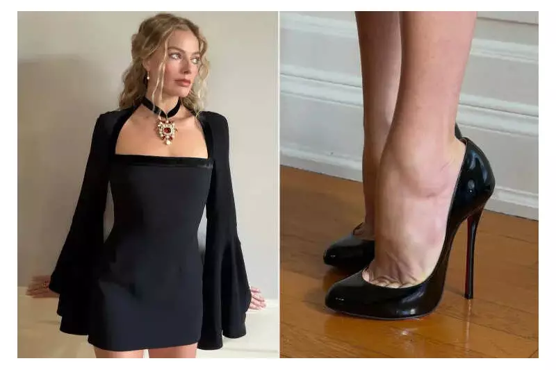 Margot Robbie Embraces Gothic Glamour in Daring Christian Louboutin Heels