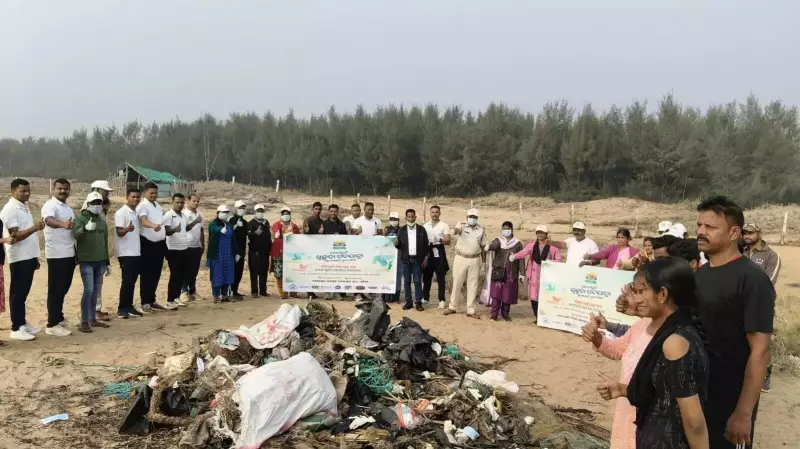 Massive Beach Clean-Up Drive in Ganjam: 4,000 Volunteers Collect 13 Tonnes of Waste