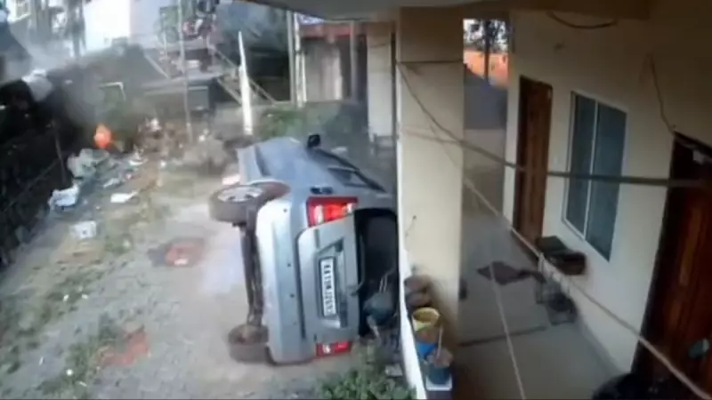 Miraculous Escape: Karnataka Priest Survives Car Flip After Tyre Burst Near Mangaluru