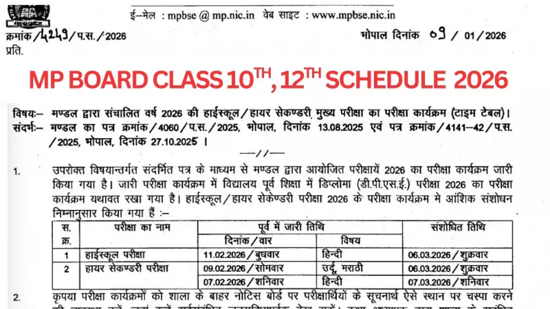 MP Board Revises 2026 Class 10 and 12 Exam Dates: Key Changes Announced