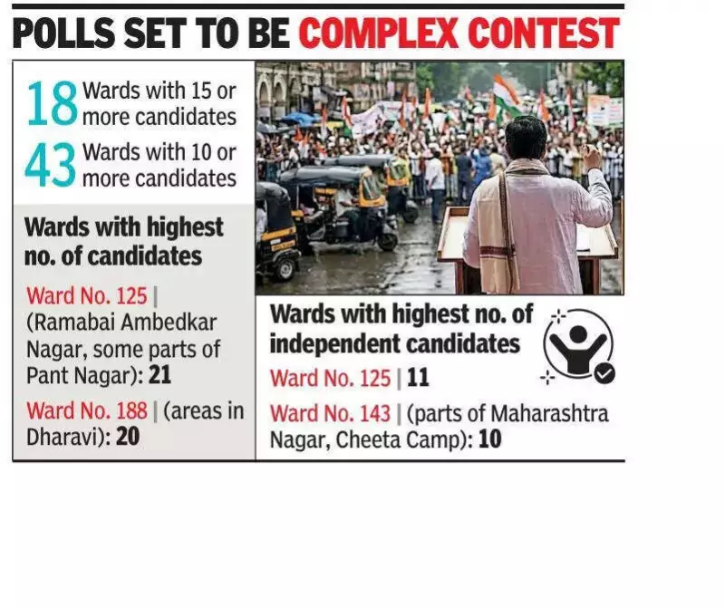Mumbai BMC Polls See Surge in Candidates, 18 Wards Have 15+ Hopefuls