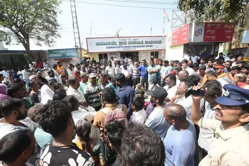 Mysuru's Chamundi Hills Sees Indefinite Protest Over PRASHAD Scheme Works