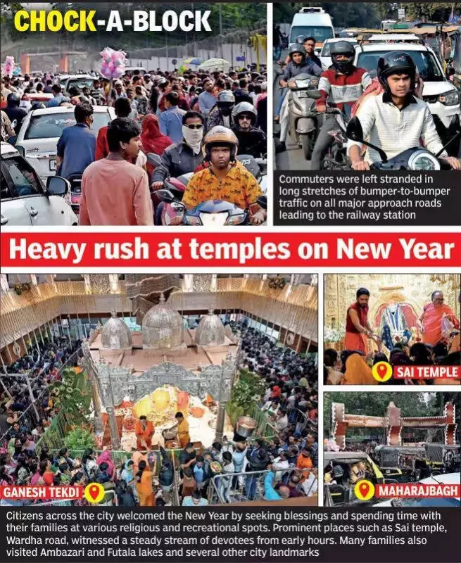 Nagpur Traffic Chaos: Manas Chowk Closure for Ganesh Tekdi Rush Sparks Gridlock