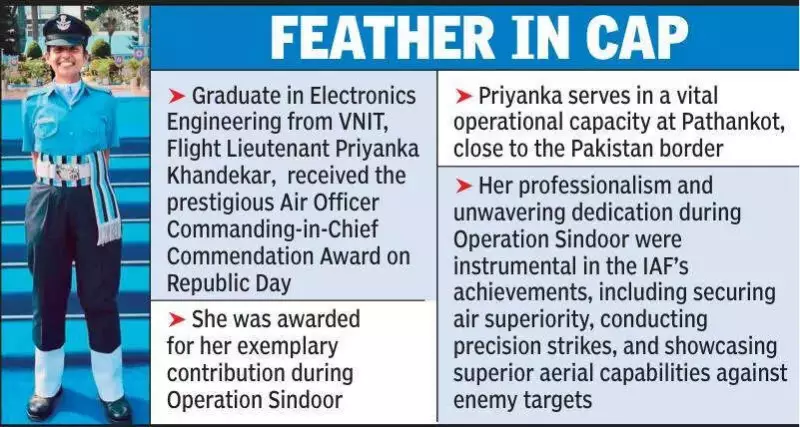 Nagpur's Flight Lt Priyanka Khandekar Receives Prestigious AOC-in-C Commendation Award