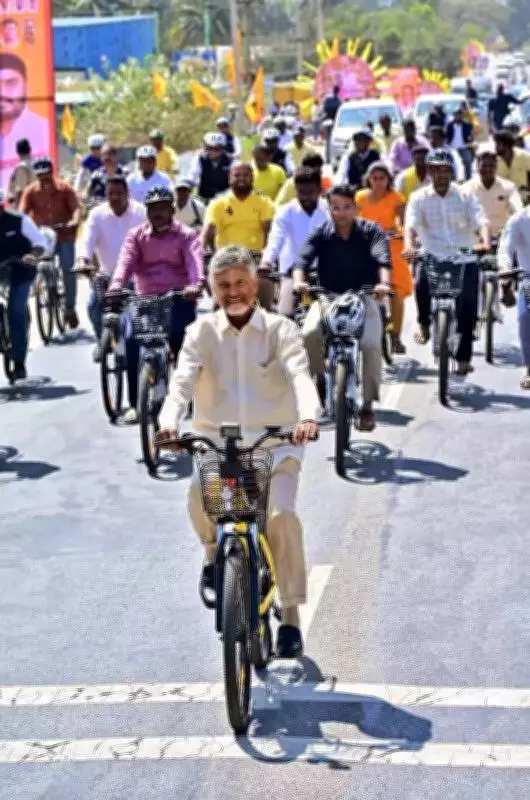 Naidu Distributes 5,555 E-Cycles to Women in Kuppam, Boosting Empowerment & Environment