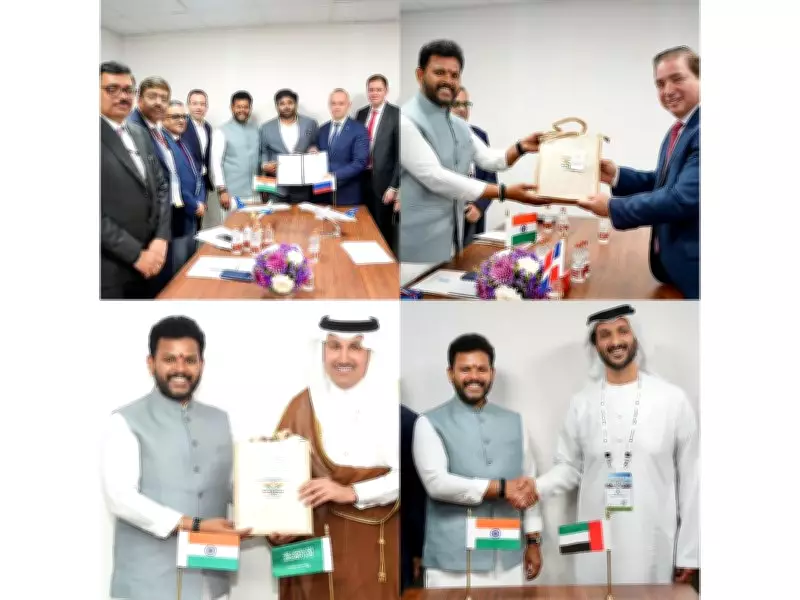 Naidu Engages in Key Aviation Talks with UAE, Saudi, Russia, Dominican Republic at Wings India 2026