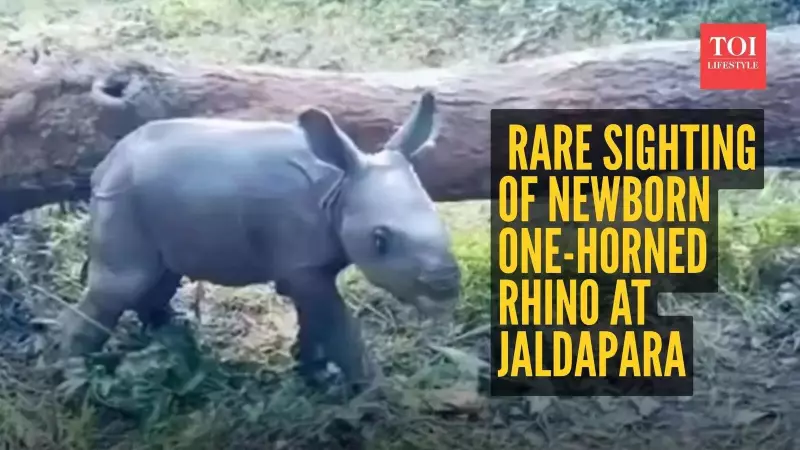 Newborn Rhino Calf Spotted on New Year's Day 2026 in Jaldapara National Park