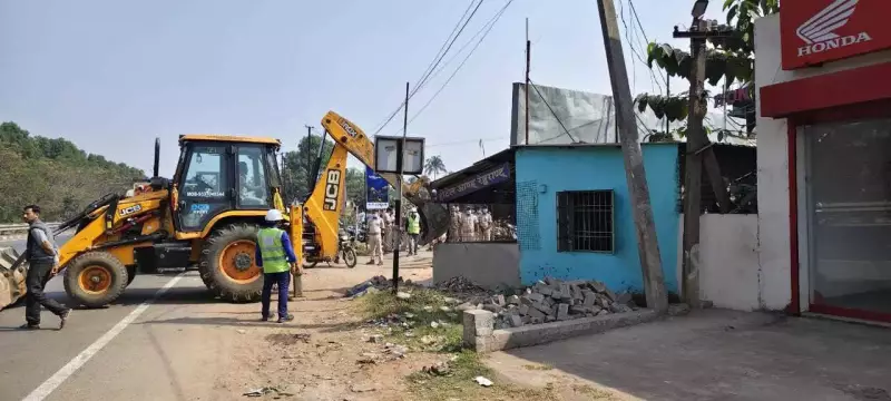 NHAI Clears Over 100 Encroachments on NH-16 in Tangi for Road Safety