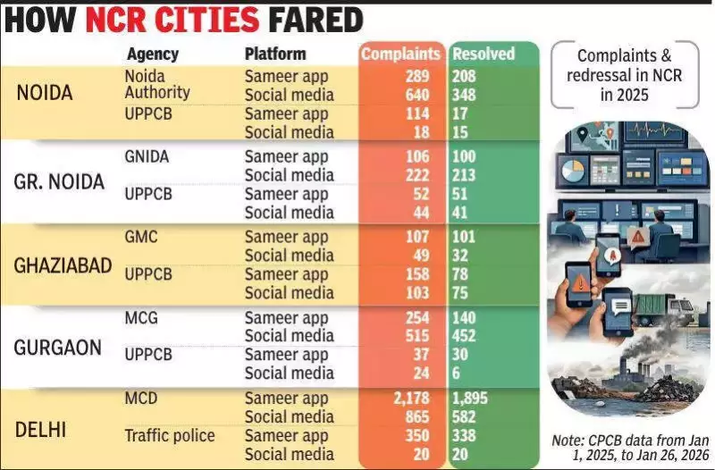 Noida Tops NCR's Worst Pollution Complaint Resolvers with Under 60% Disposal Rate