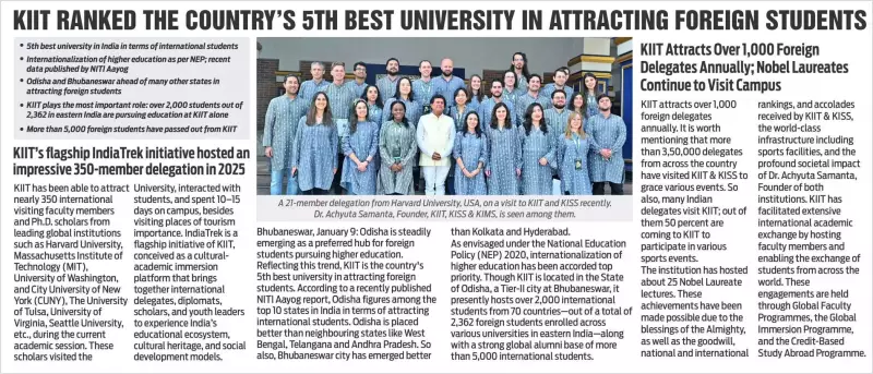 Odisha Ranks Among Top 10 States for Foreign Students; KIIT Leads