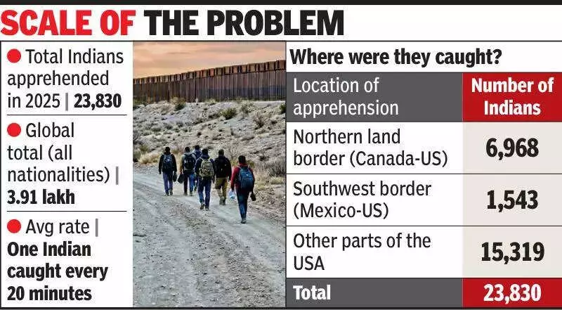 One Indian Apprehended Every 20 Minutes at US Border in 2025 Despite Crackdown