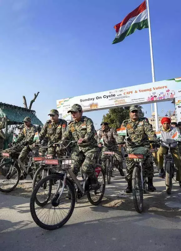 Over 22 Lakh Indians Join 58th Fit India Sunday Cycling Event at Attari Border