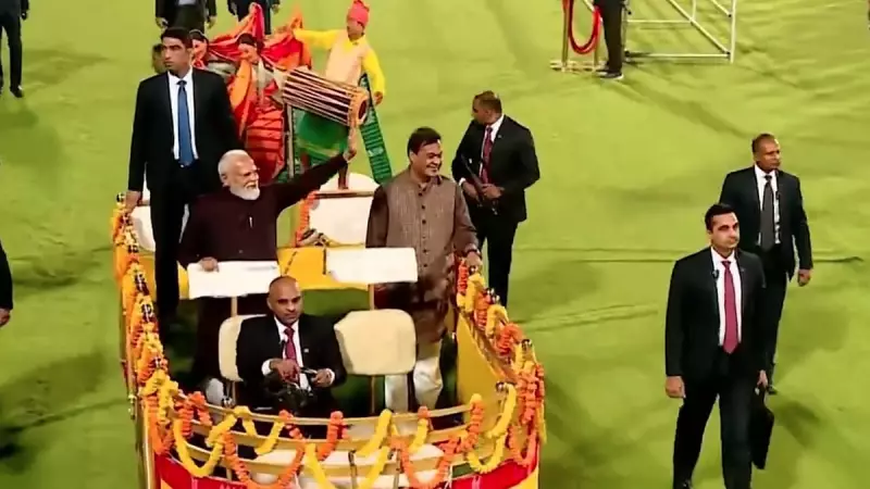 PM Modi Kicks Off Two-Day Assam Tour with Grand Roadshow in Guwahati