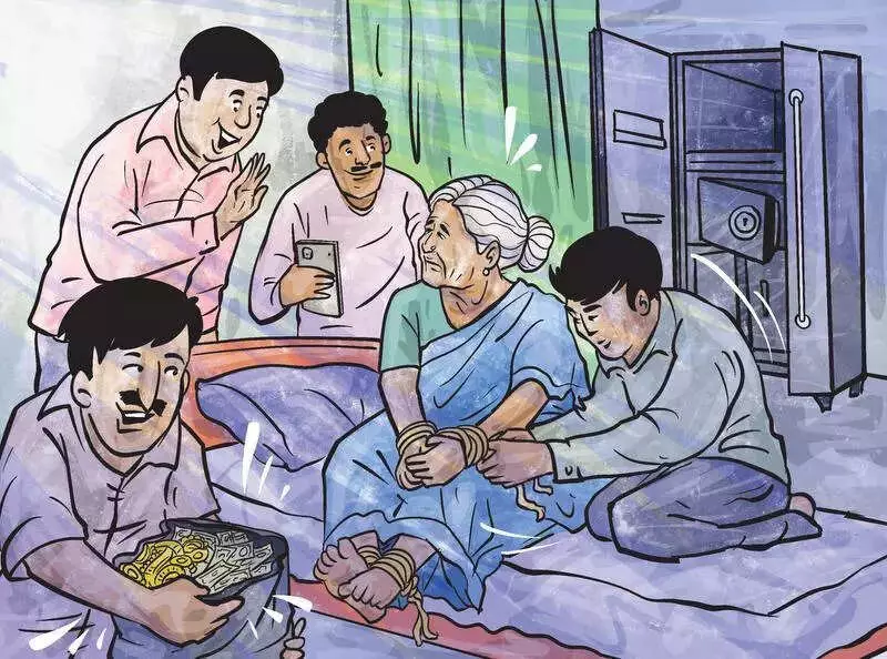 Polite Robbers Wake Elderly Woman, Tie Her Up Before Stealing Cash & Jewellery in Kheda