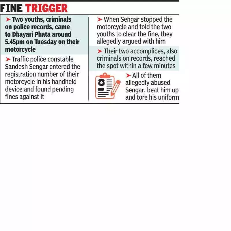 Pune Traffic Cop Assaulted by 4 Criminals at Dhayari Phata